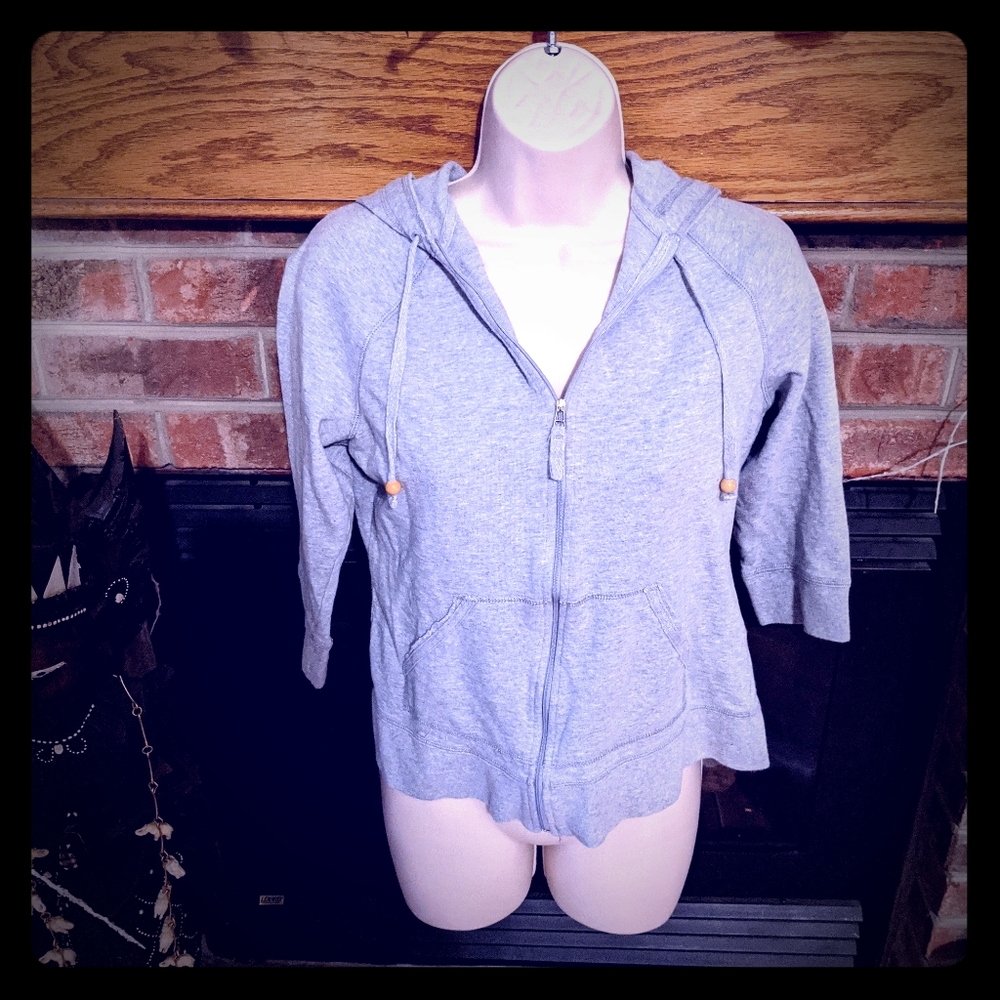 Personal identity brand gray 3/4 sleeve hoodie M